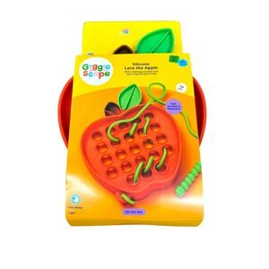 Giggle Scape Silicone Lace the Apple Fine Motor Toy Red Lacing Activity Set New
